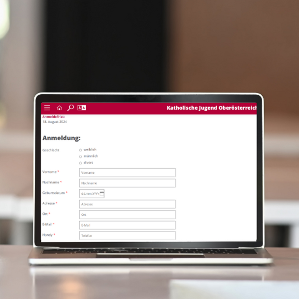 Anmeldeformular erstellen / Diözese Linz Anmeldeformular erstellen